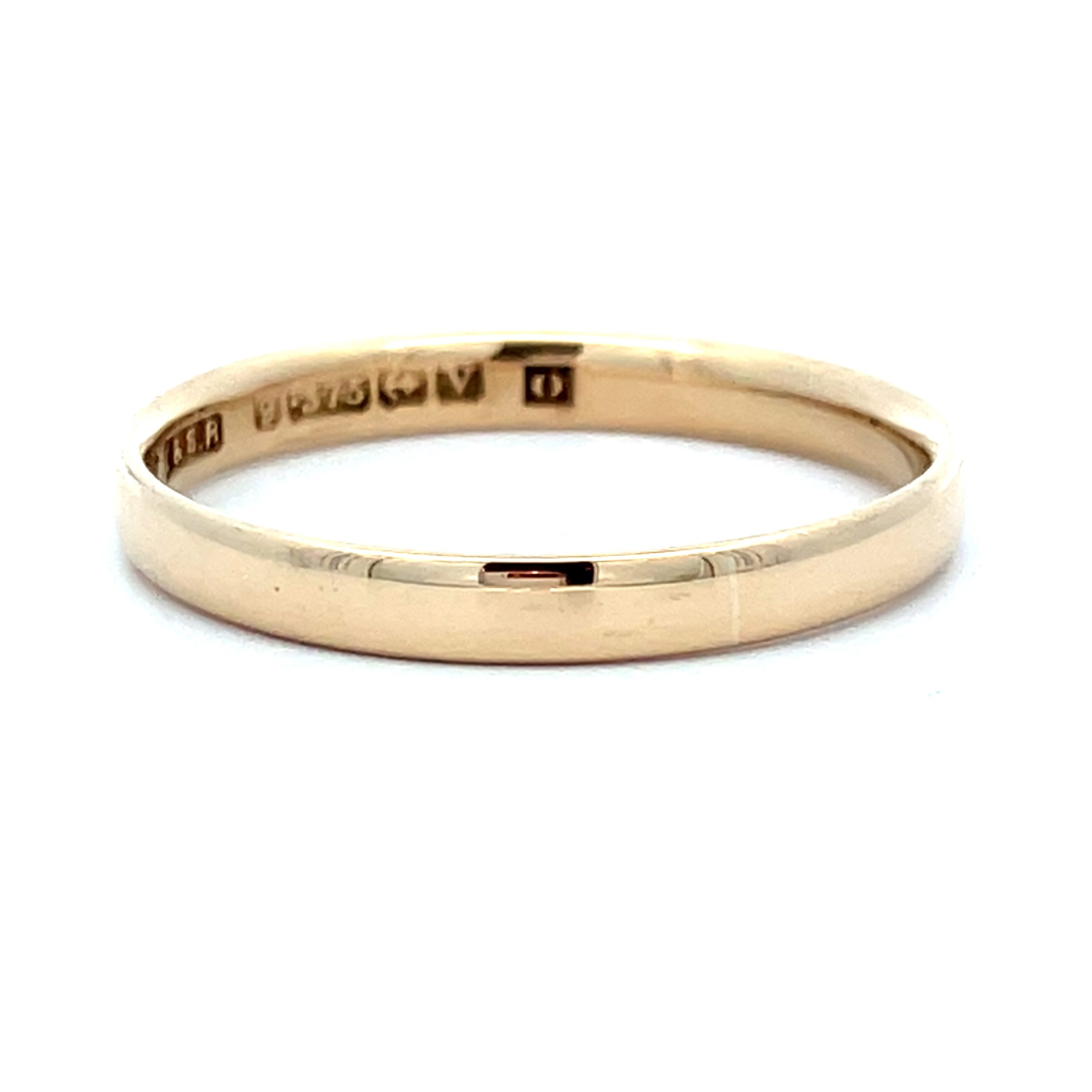 Vintage Ladies 9ct Gold Court Wedding Band