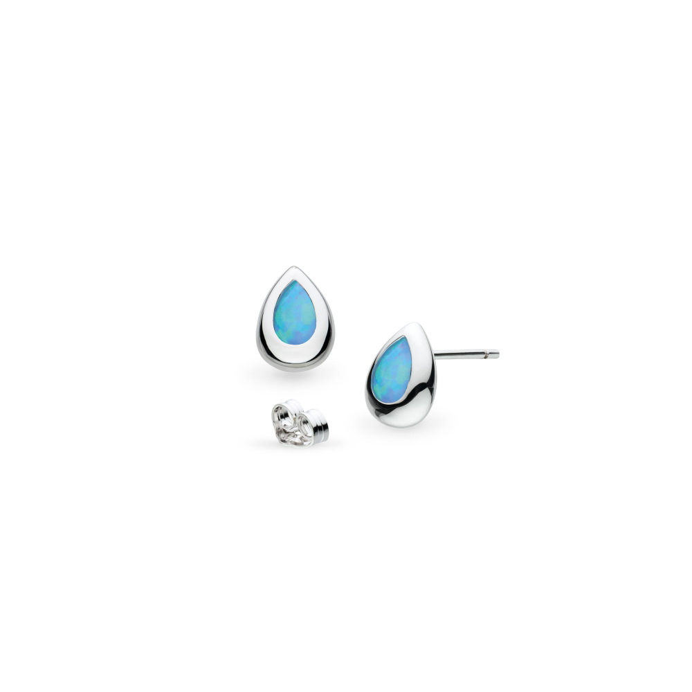 Kit Heath Coast Pebble Blue Opalescent Stud Earrings