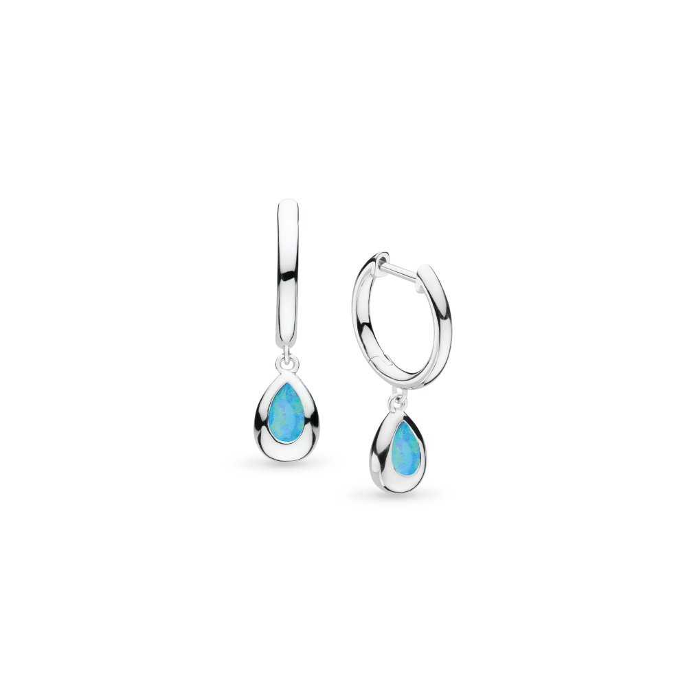 Kit Heath Coast Pebble Blue Opalescent Hinged Hoops