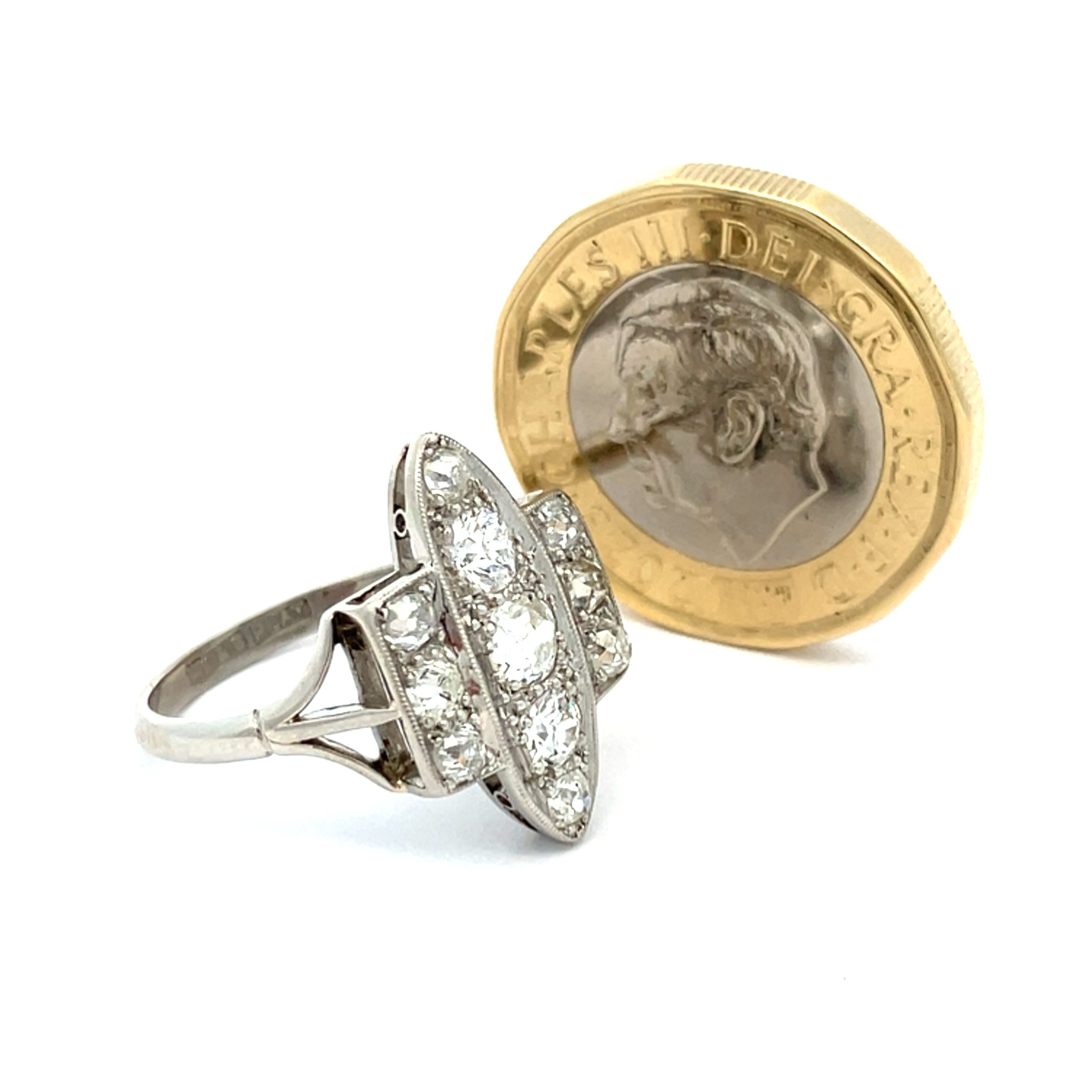 Art Deco Diamond and Platinum Dress Ring