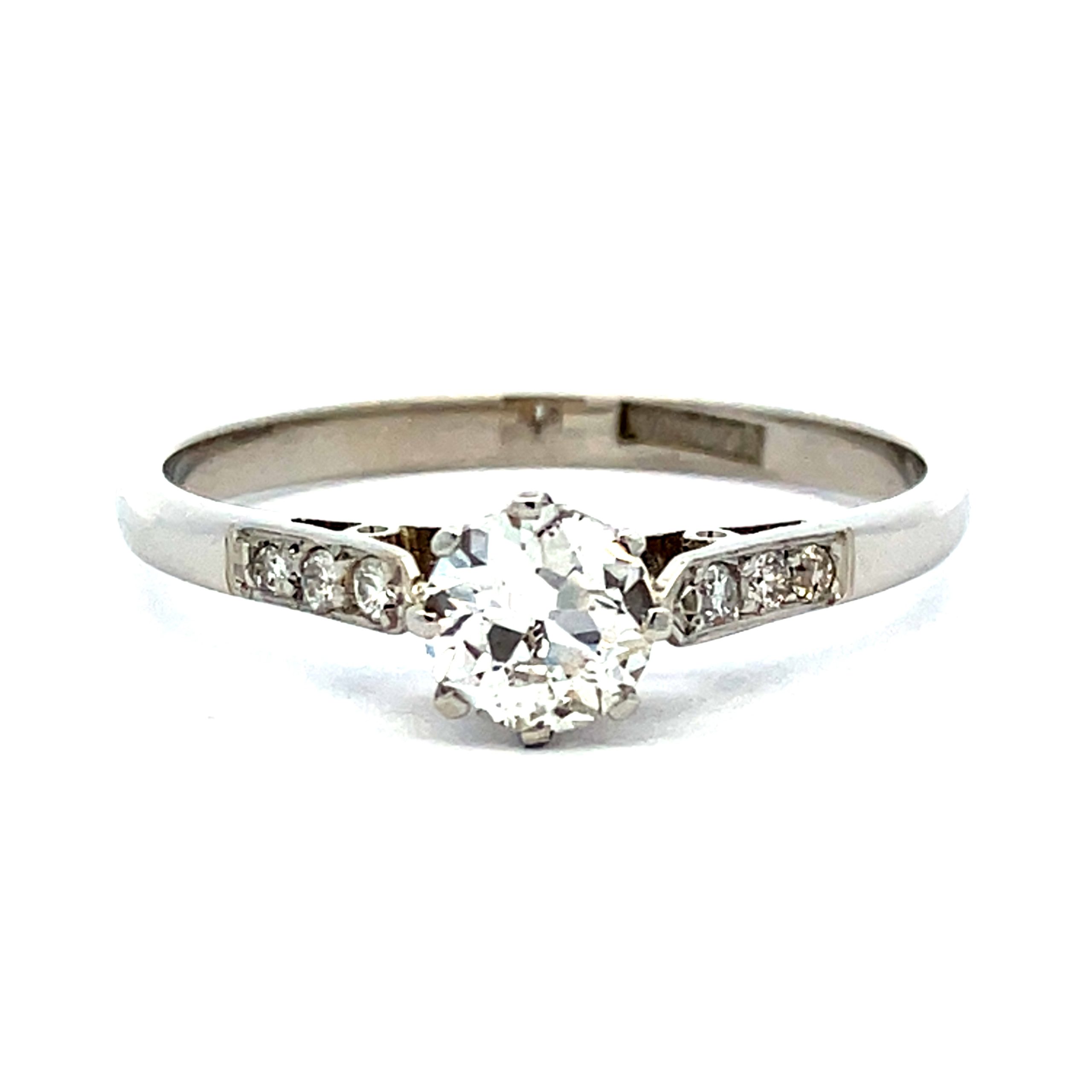 Beautiful Vintage Diamond Solitaire Platinum Ring