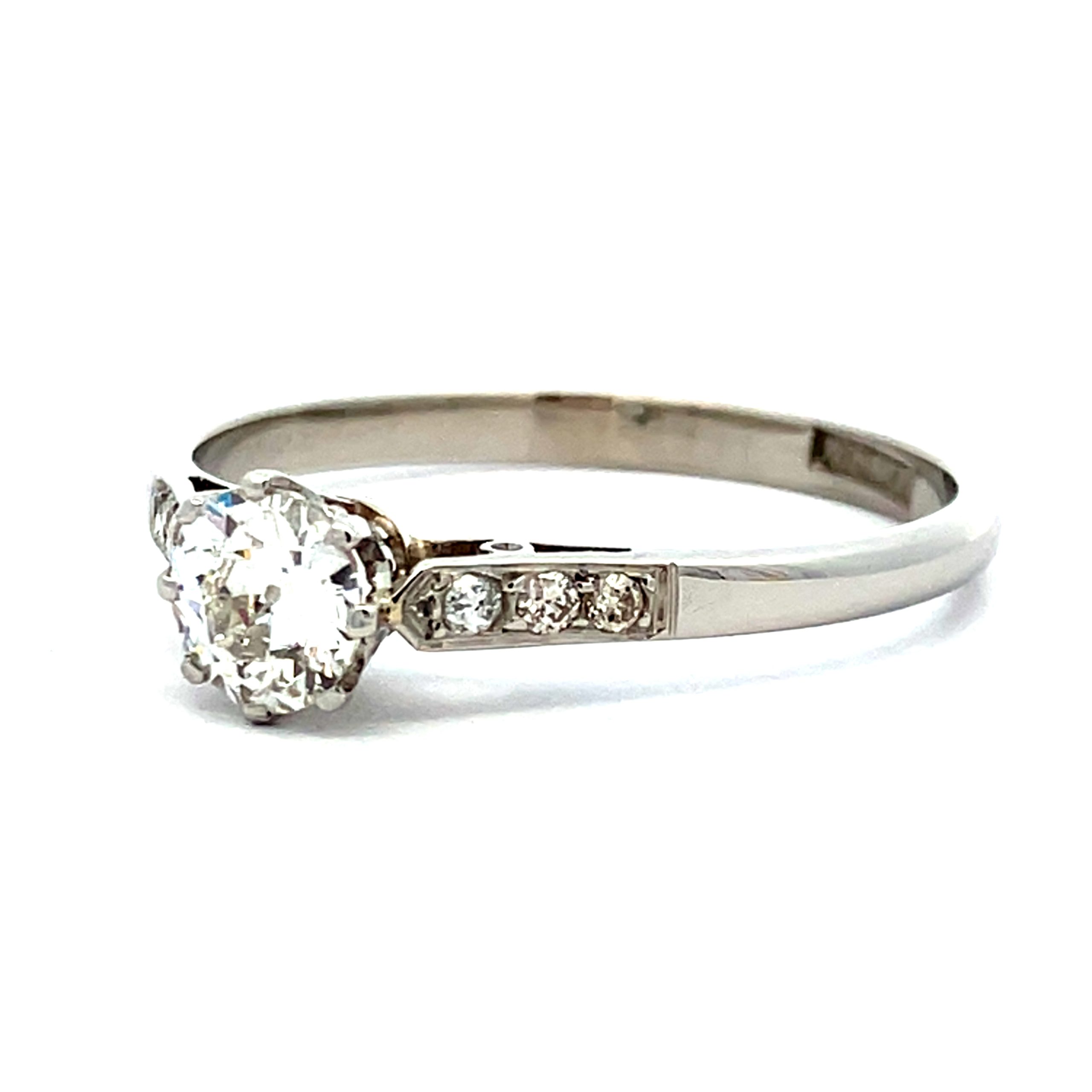 Beautiful Vintage Diamond Solitaire Platinum Ring