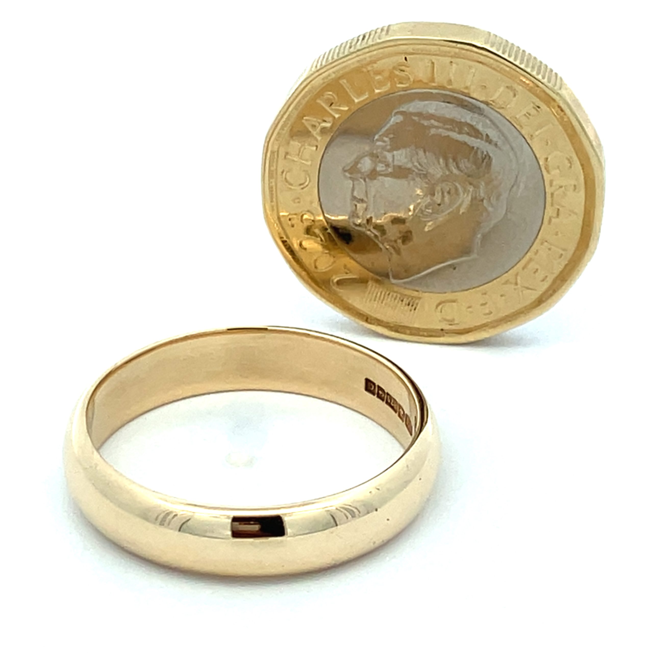 Classic Gents Yellow Gold D Profile Band - V
