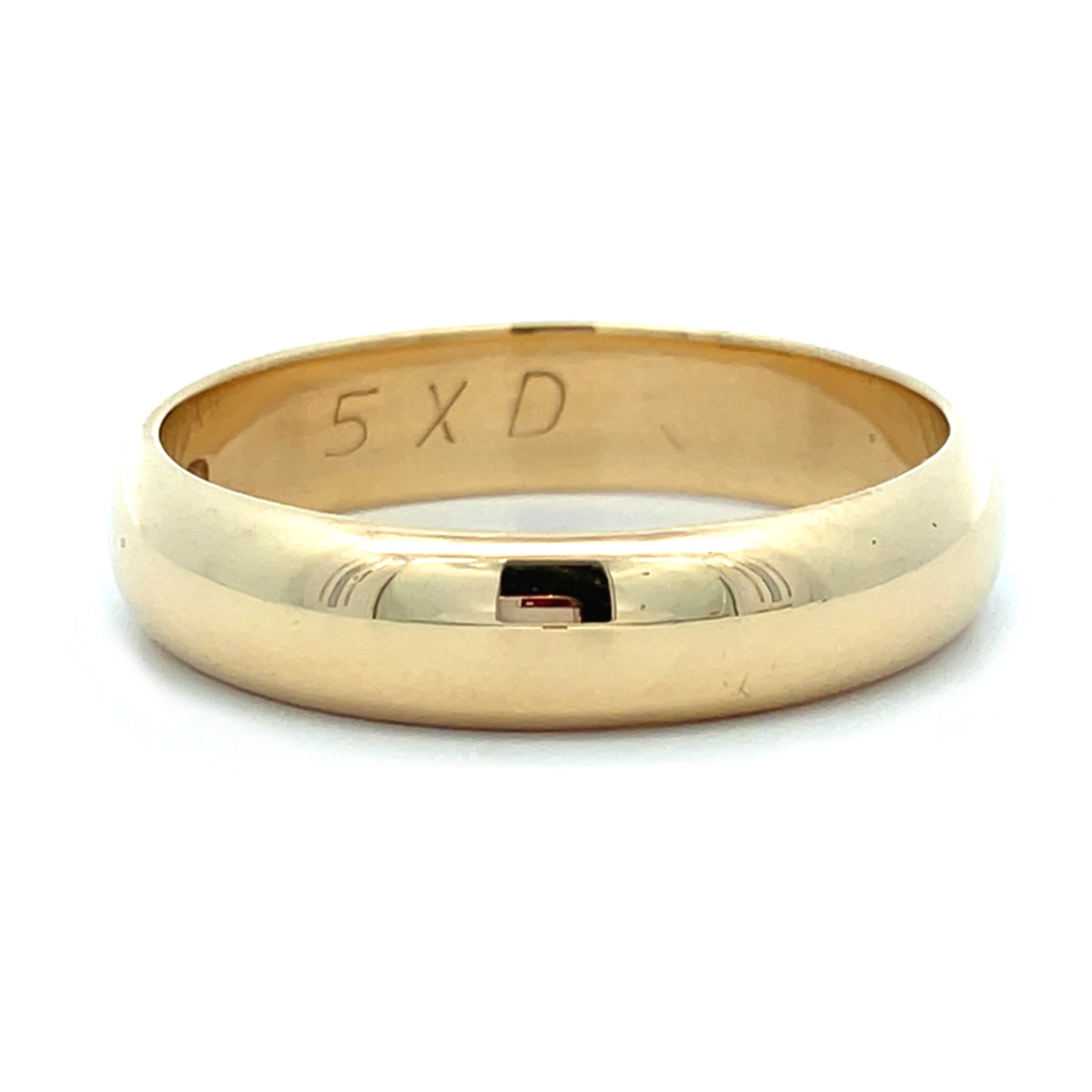 Classic Gents Yellow Gold D Profile Band - V