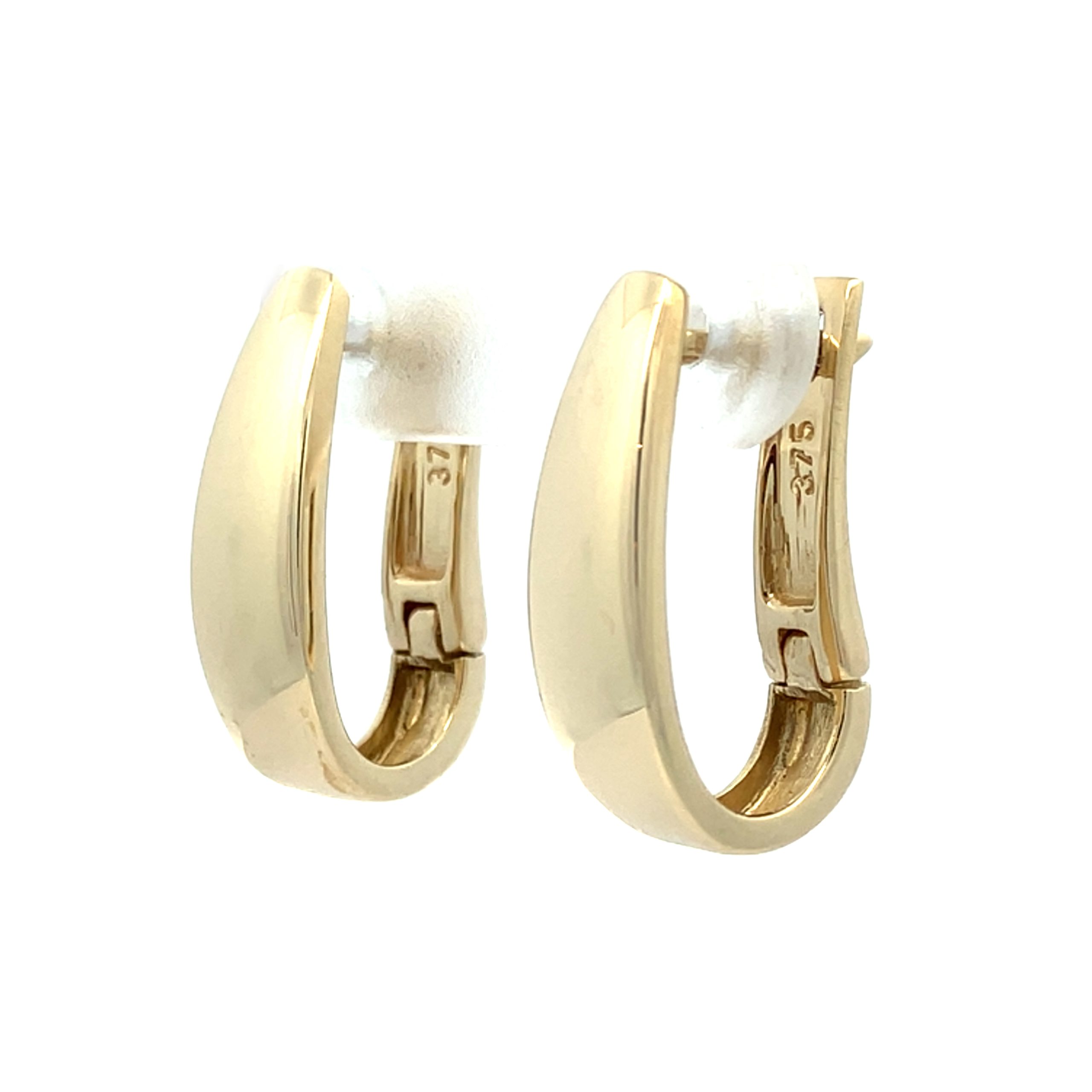 Yellow Gold Russian Lock Looped Earrings