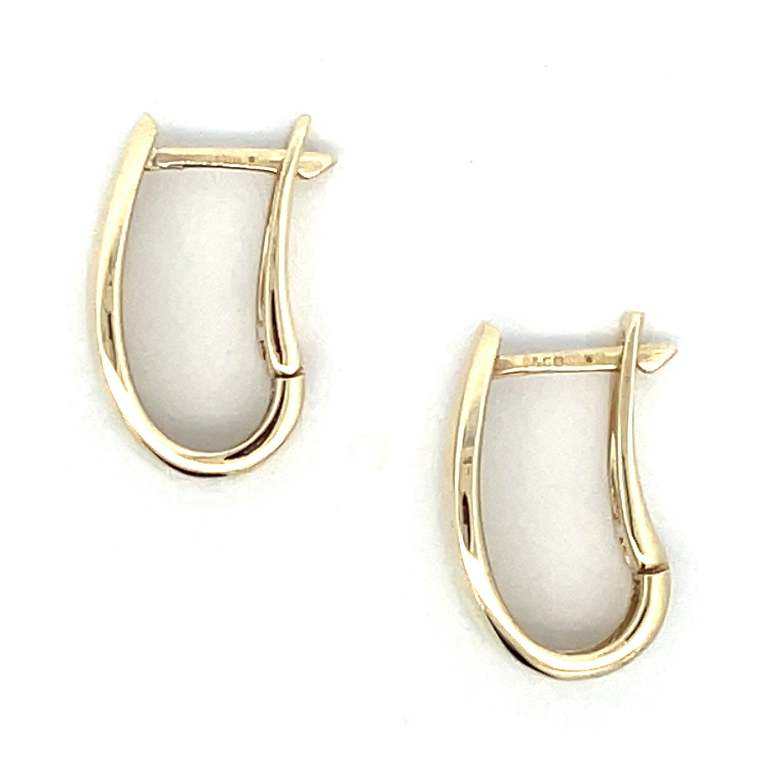 Yellow Gold Russian Lock Looped Earrings