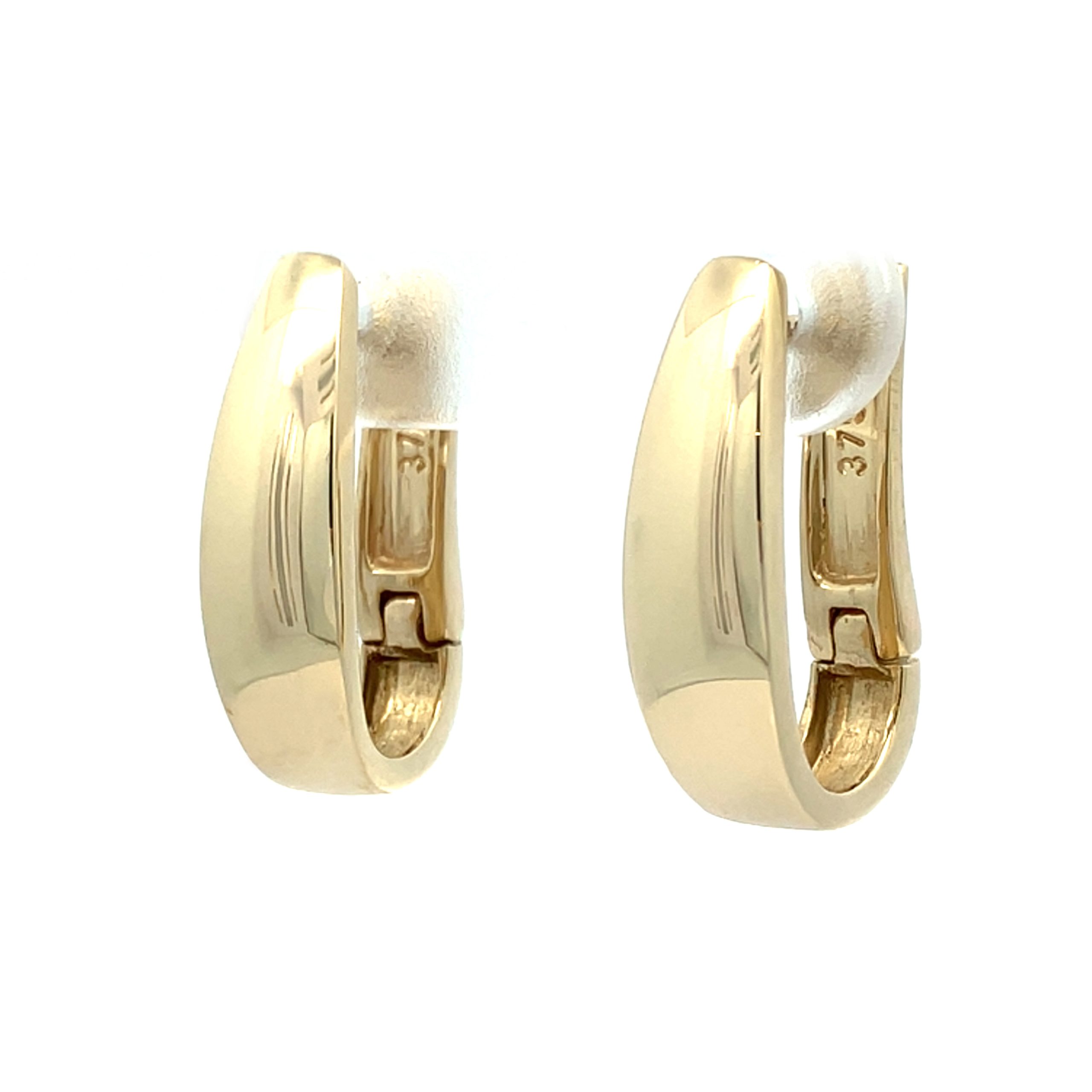 Yellow Gold Russian Lock Looped Earrings