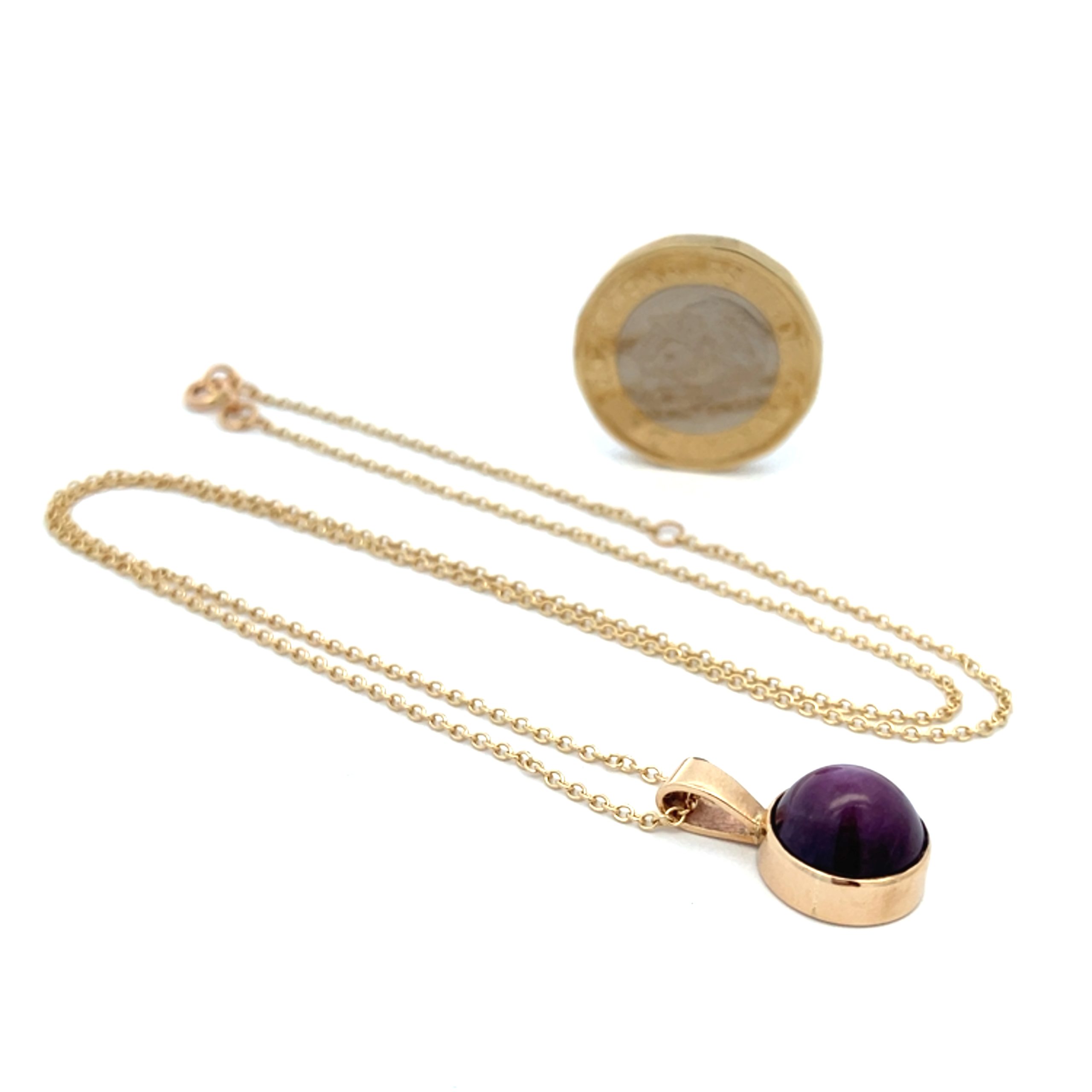 Yellow Gold Star Ruby Solitaire Necklace - 20 Inch