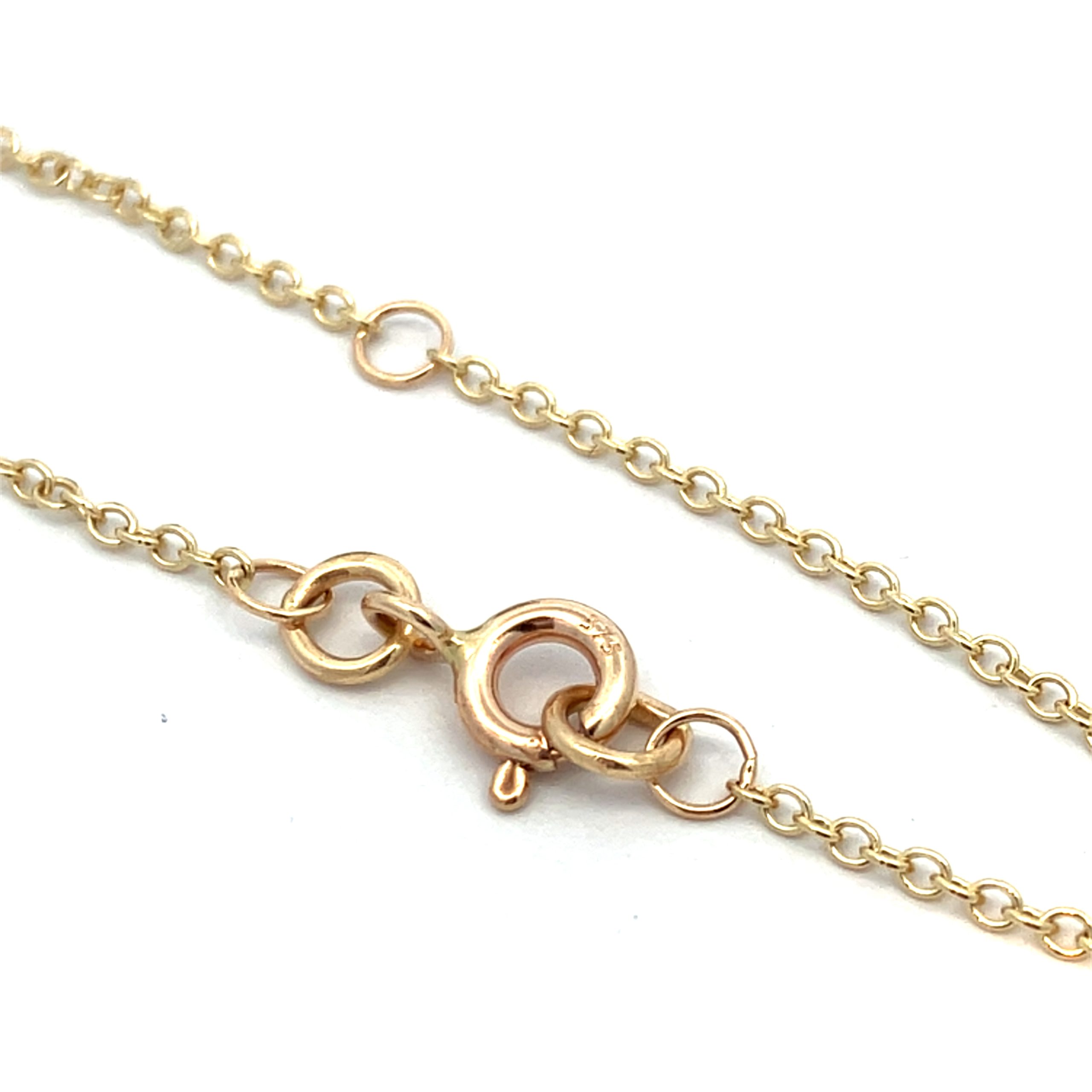 Sparkly CZ 9ct Gold Solitaire Necklace - 20 Inch