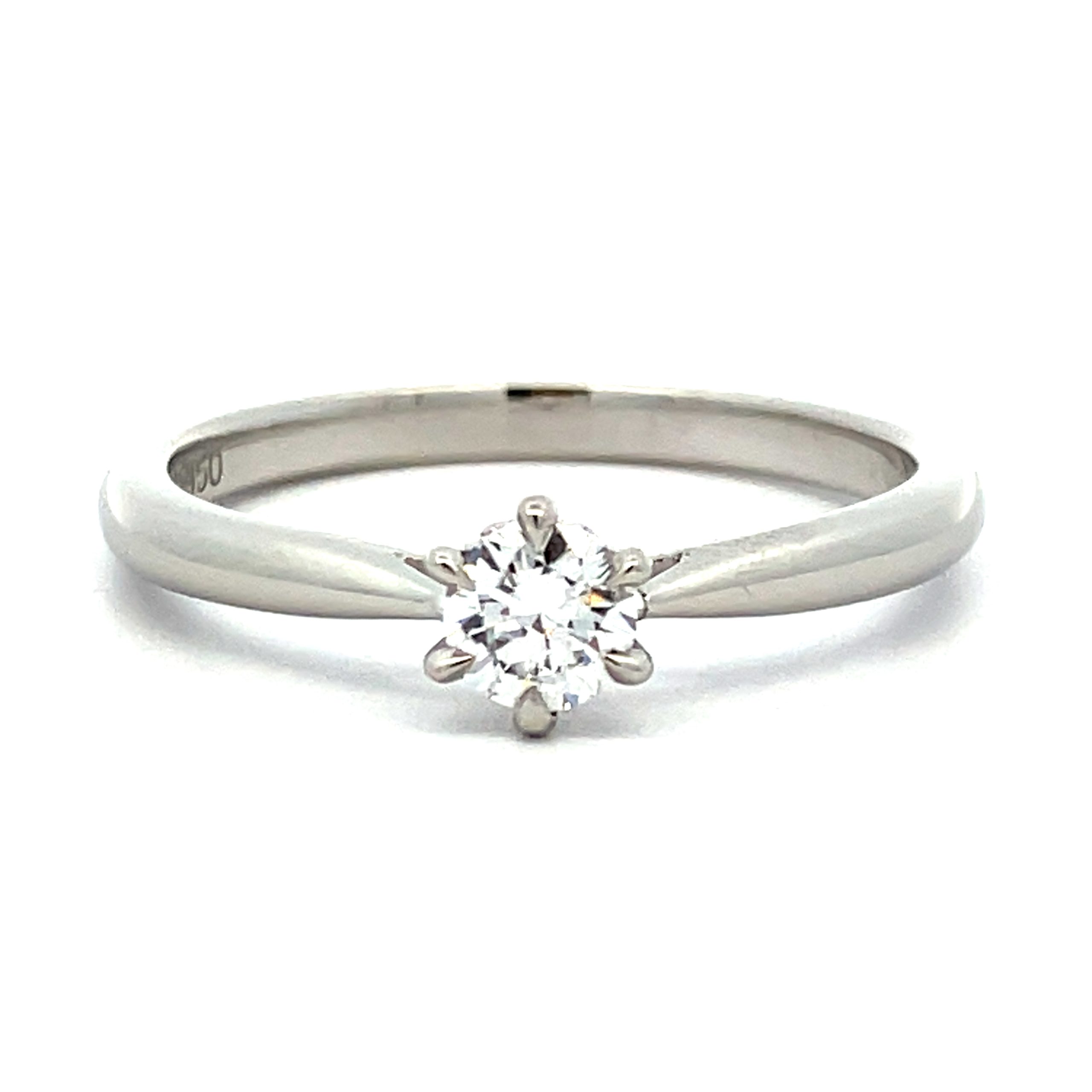 Top Colour 0.24ct Diamond Six Claw Platinum Solitaire Ring