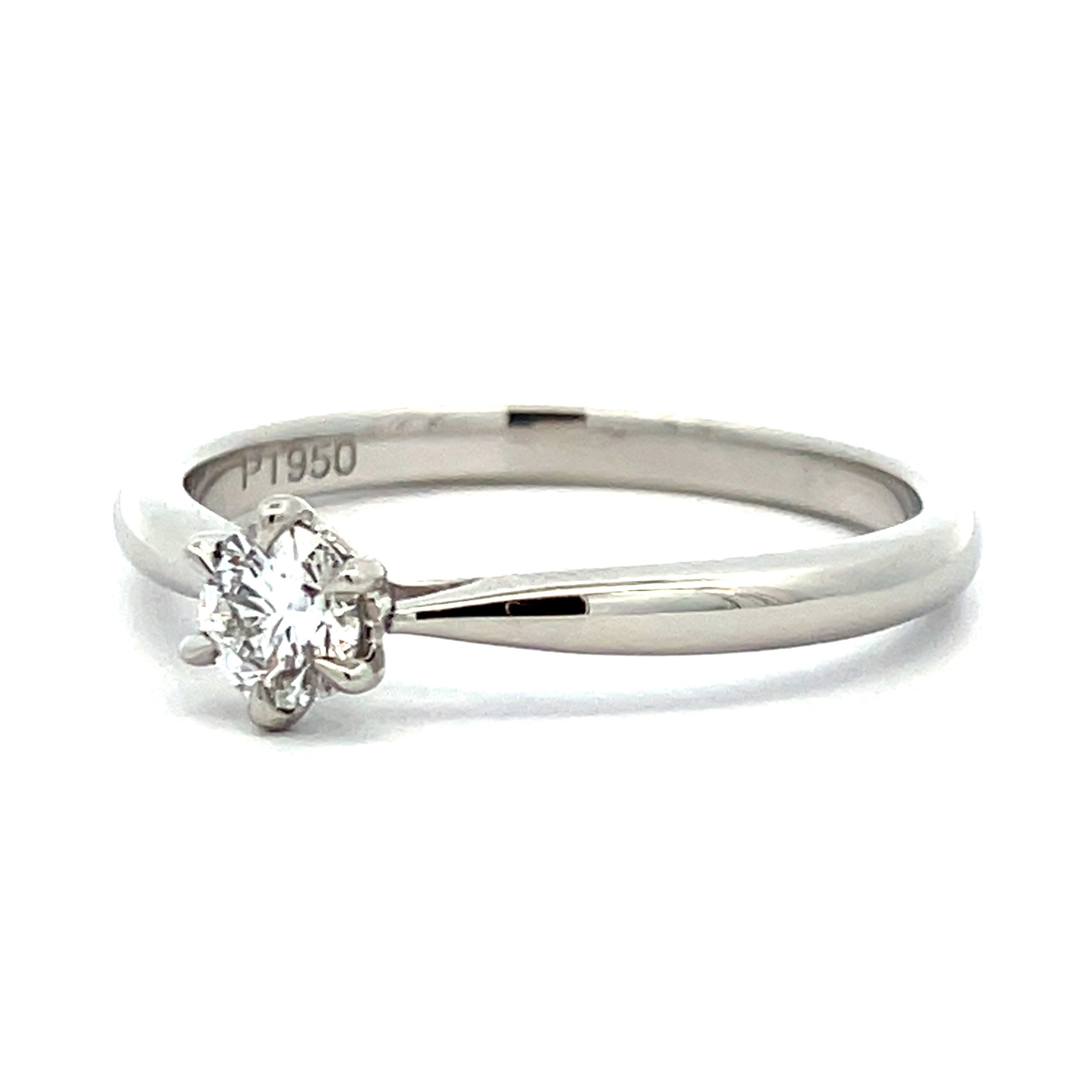 Top Colour 0.24ct Diamond Six Claw Platinum Solitaire Ring