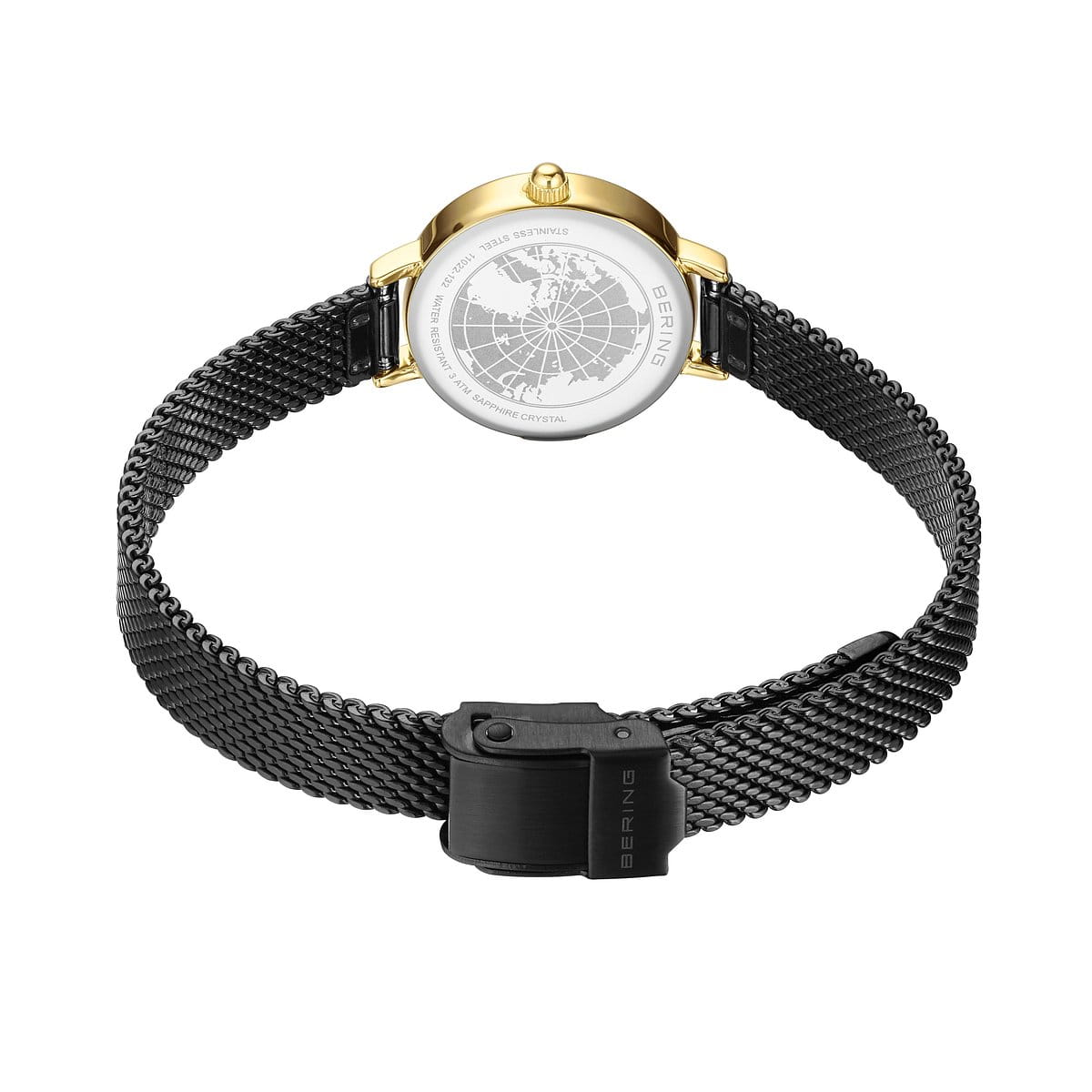 Bering Ladies Black and Gold 22mm Watch 11022-132