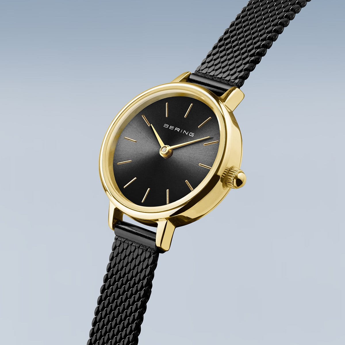 Bering Ladies Black and Gold 22mm Watch 11022-132