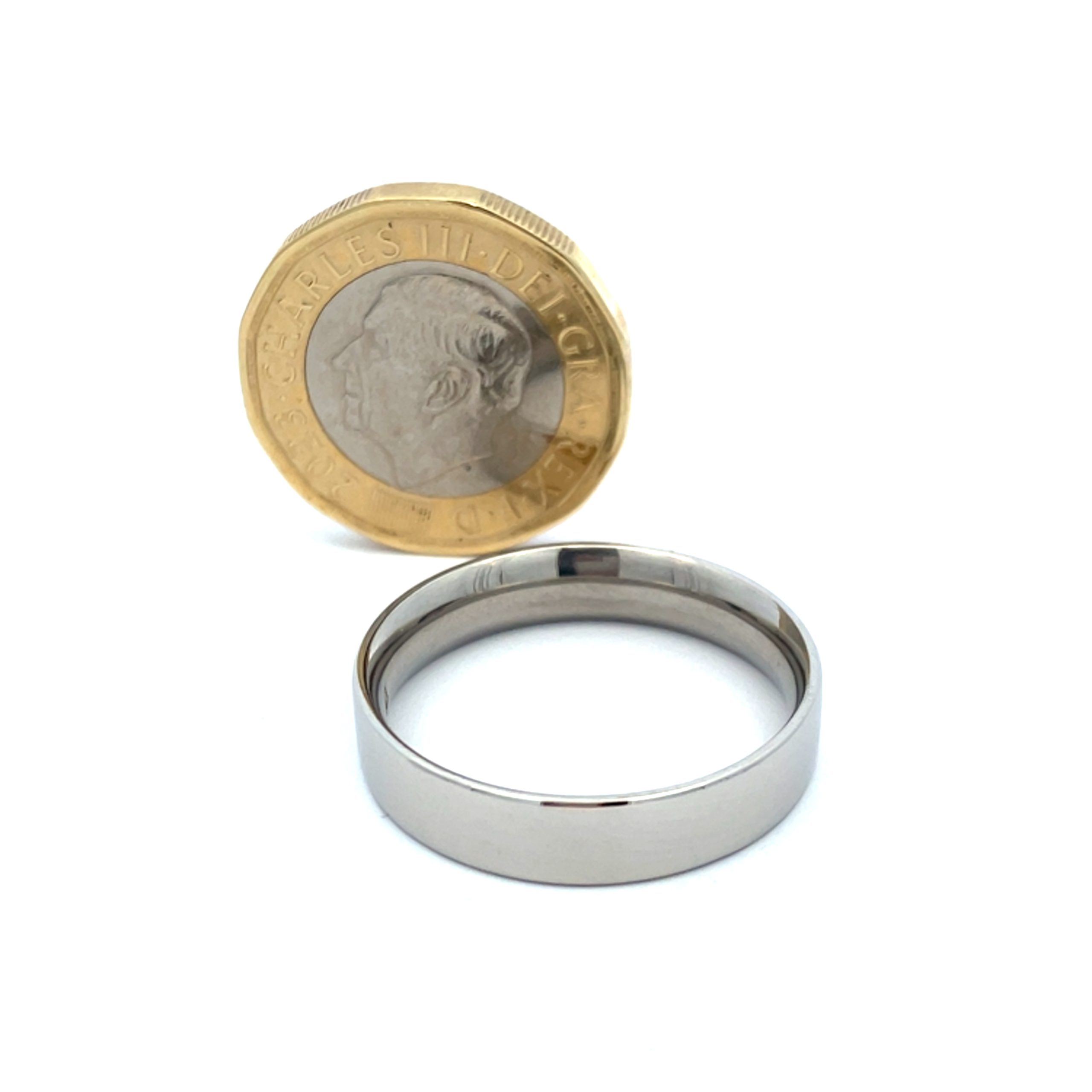 Gents Palladium 5mm Flat Court Band