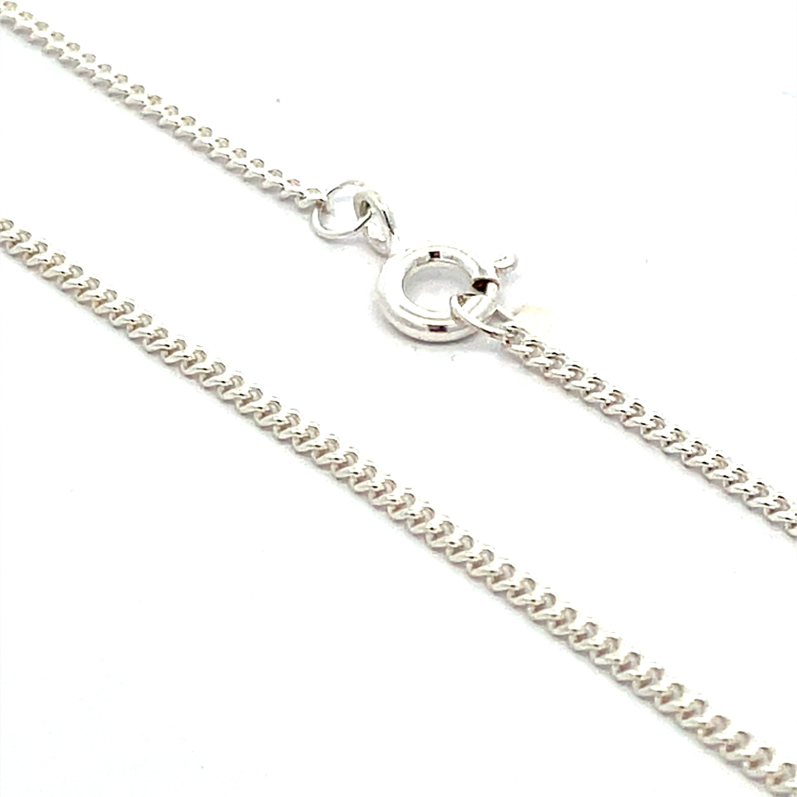 Medium Size Milgrain Edge Silver Cross and Chain